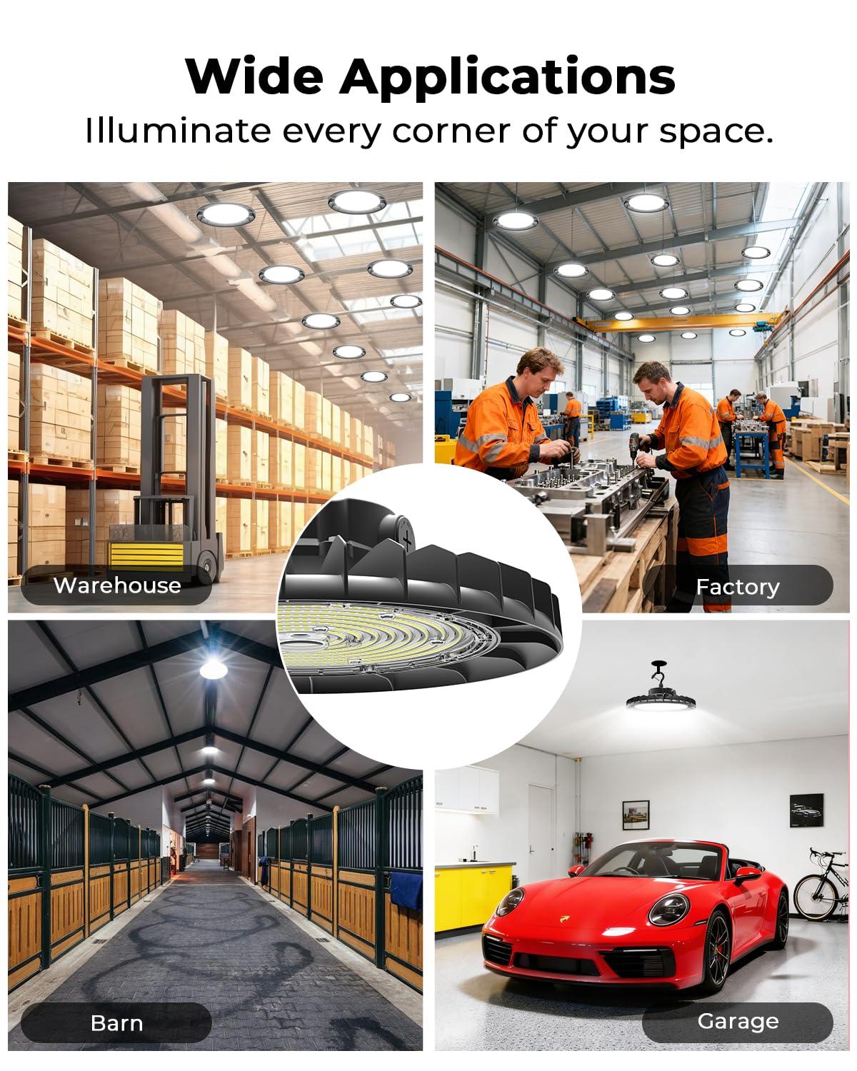 UFO LED High Bay Light 240W 6Pack Upgrade 38 400LM 160LM W ETL Listed High Bay LED Shop — view 7