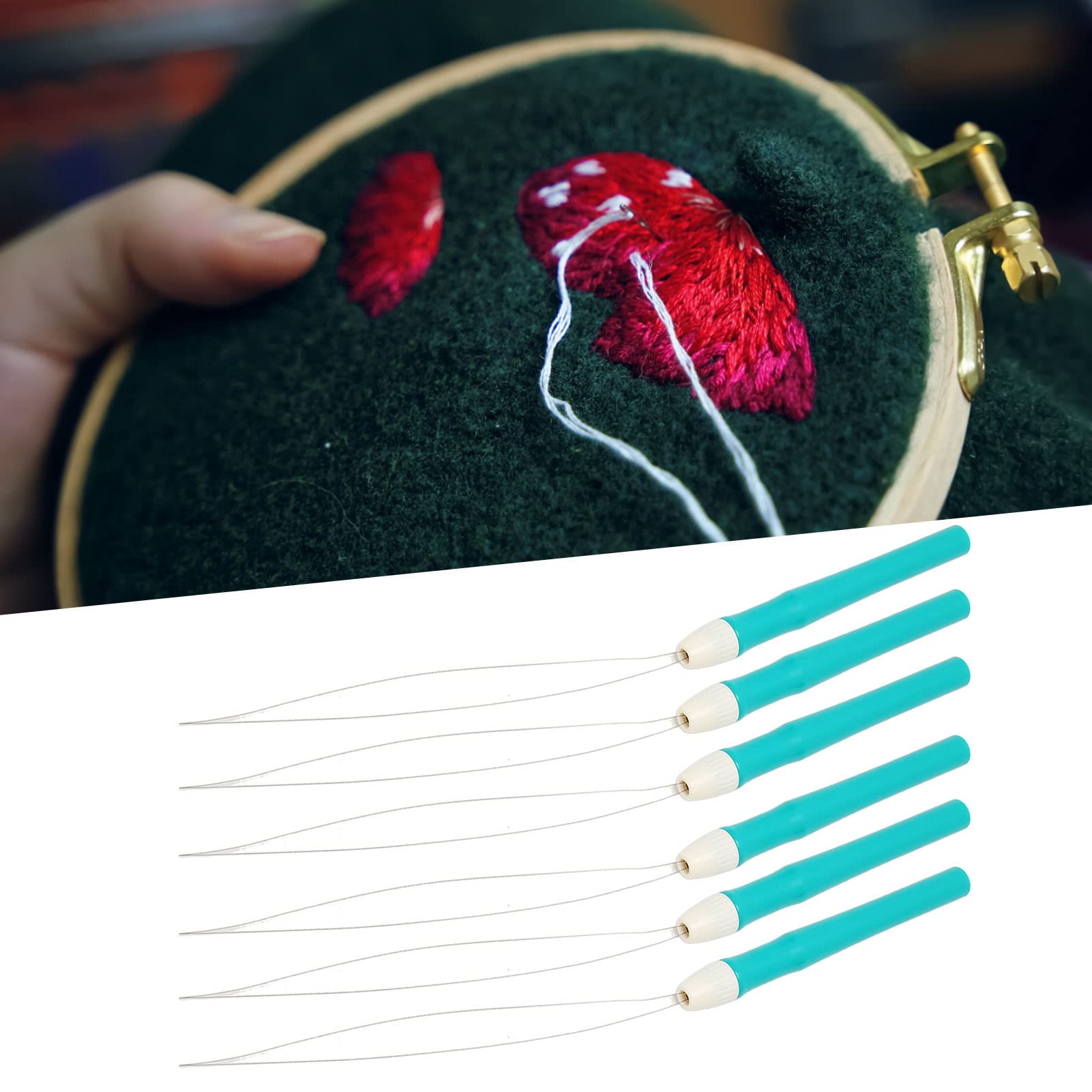 Amazon | 6本の調整可能なパンチニードル（針通し付き6個）、刺繍用