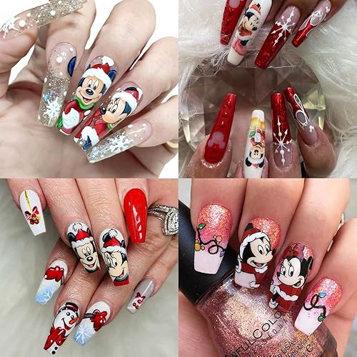 Miniatura 3 de 8 hojas de calcomanías de uñas de Navidad 3D autoadhesivas, diseño de uñas de invierno, Navidad, suministro, lindo alce, caramelo, copo de nieve,