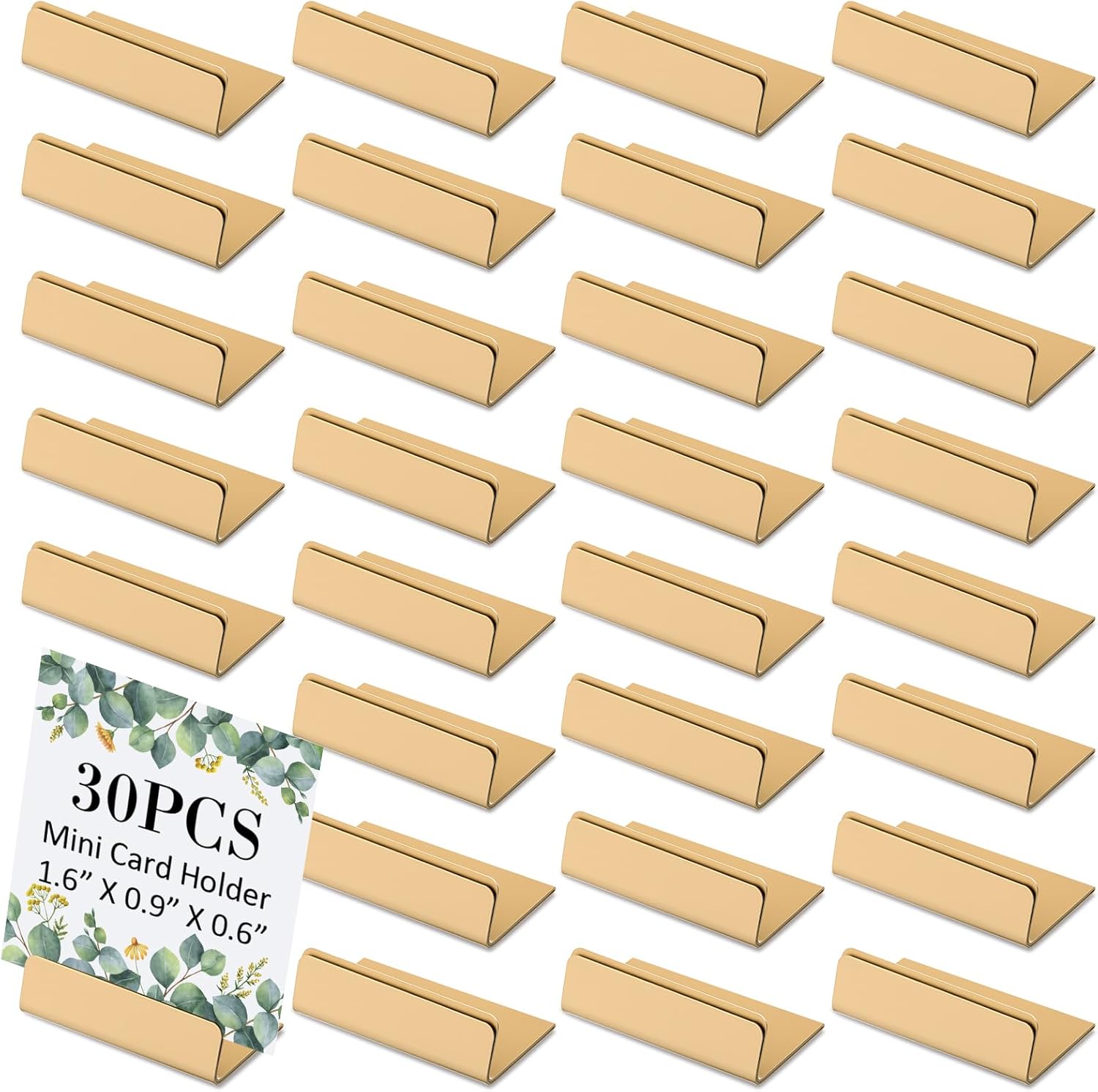 30 Pcs Place Card Holders Gold Vintage Finish Table Card Holder Table Number Stands Antique Small Signs for Display Price Tags, Food Signs, Reception Party Photo, Weddings Restaurants Favor