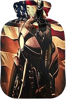 Wajiw Hot Water Bottle with Cover 2L Warm Water Bottle for Hot and Cold Compress Hot and Cold Therapies,Hand Feet Warmer,American Driver