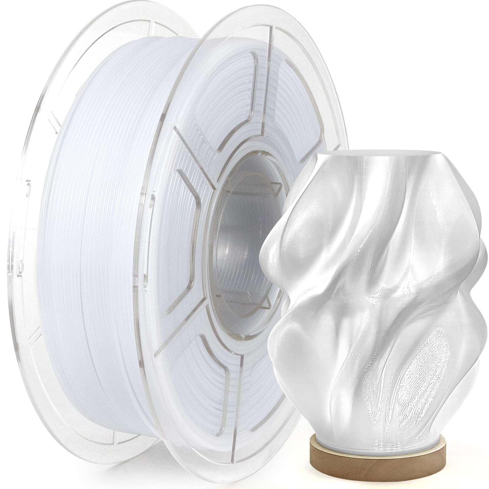 IEMAI PETG Filament 1.75mm 1Kg, High Speed Durchscheinend PETG Weiß 3D Drucker Filament, Maßgenauigkeit +/- 0,02 mm
