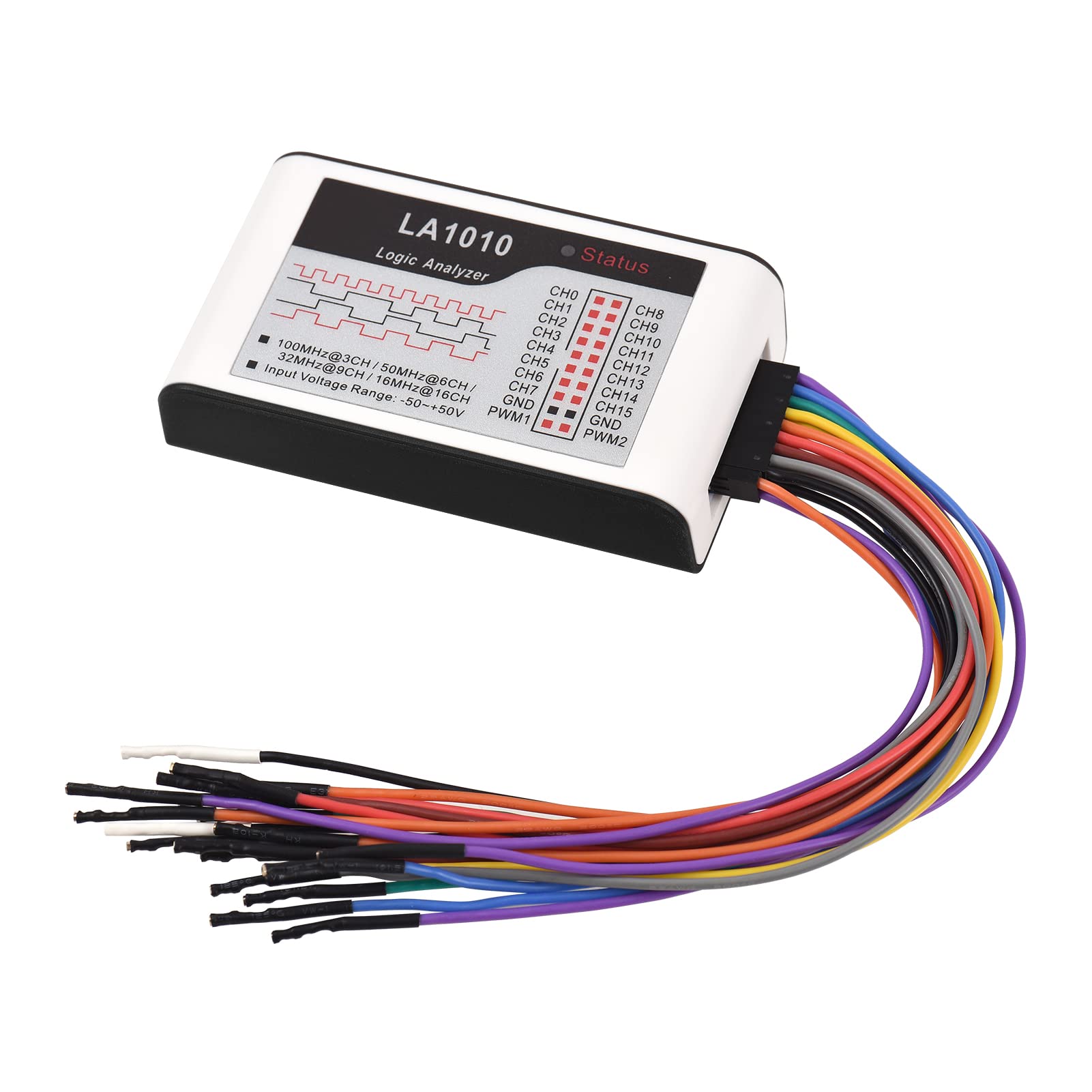 USB Logic Analyzer, USB Logic Analyzer Device, 16 Eingangskanäle 100 MHz mit dem englischen PC -Software -Handheld -Instrument, Support Windows, Mac OS, Linux