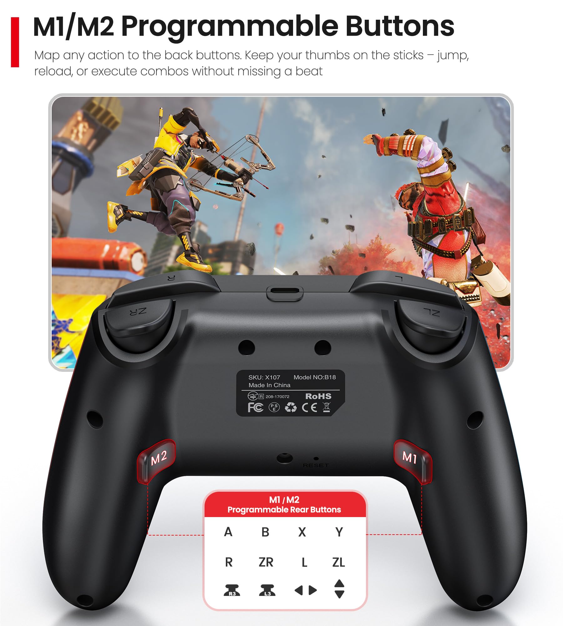 ELISWEEN Wireless Switch Controller with Mouse Touch Feeling