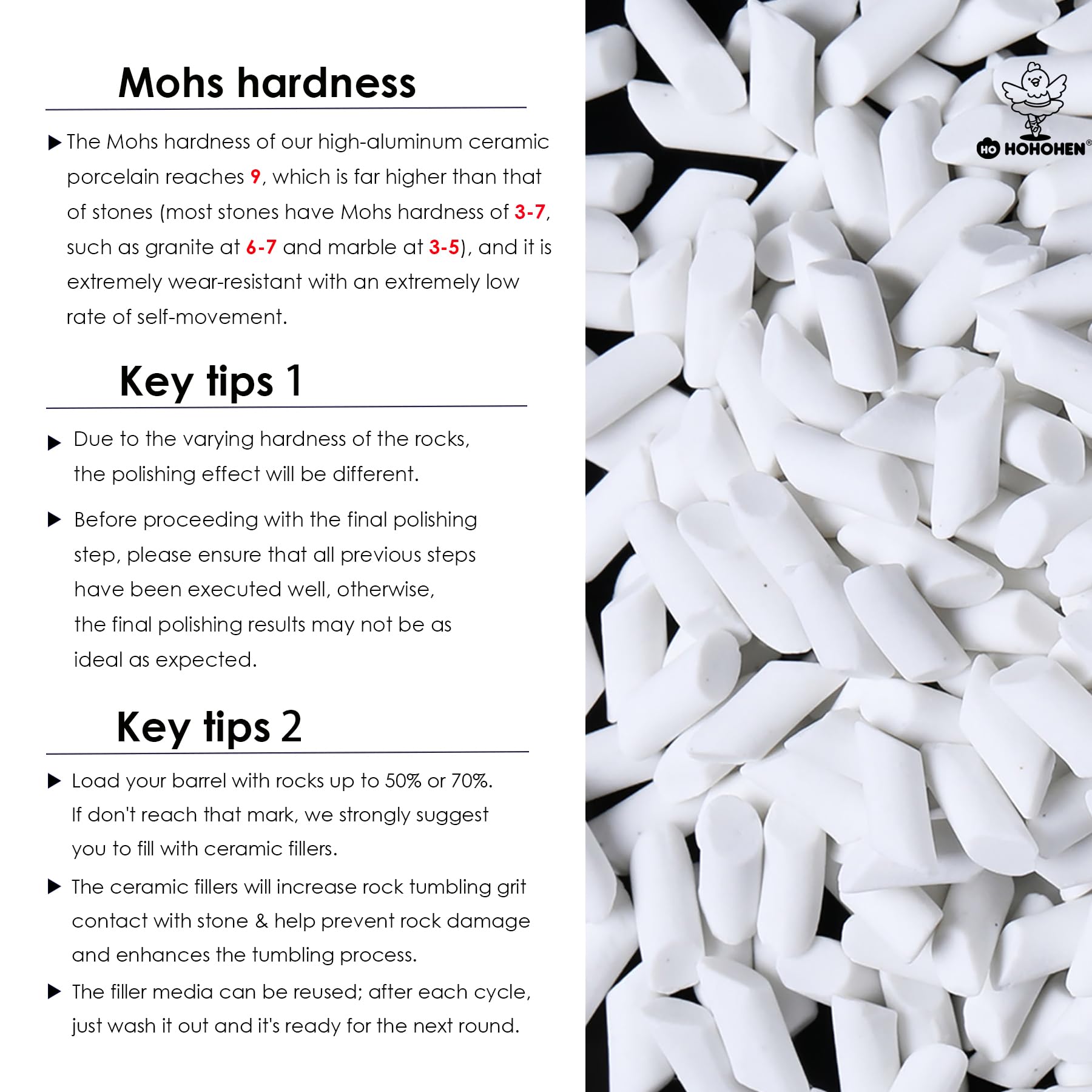 Rock Tumbling Ceramic Pellets - 2 lb -4