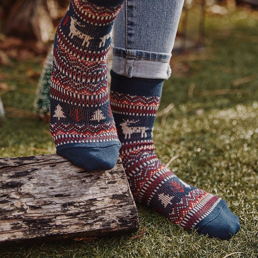 Women's Cotton Blend Knit Crew Socks, Soft Everyday Nordic Style Set – Colorful Patterns, Made in Korea - Image 3