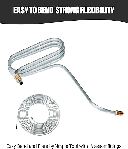 Miniatura 9 de YAKEFLY Línea de freno de níquel de cobre de 25 pies, kit de tubería de línea de freno a prueba de óxido, bobina de tubería de freno flexible con