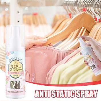 Anti-Static Spray, 100ml Fabric Refresher & Ironing Aid, Portable Safe Removal Spray for Clothes, Fabrics