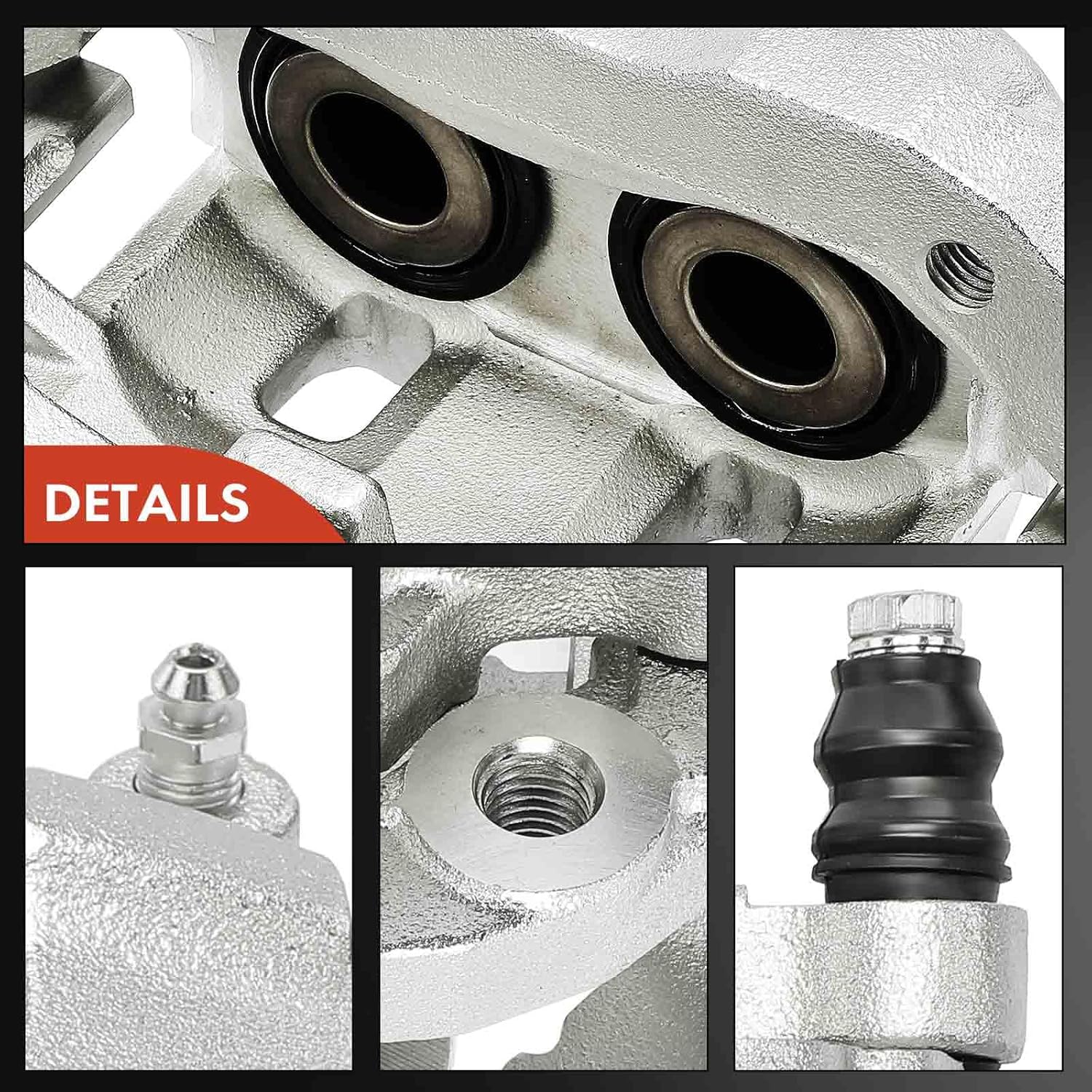 A-Premium Disc Brake Caliper Assembly with Bracket Compatible with Select Ford Models - E-150 E-250 E-350 Econoline Club Wagon Super Duty - Rear Driver and Passenger Side, 2-PC Set