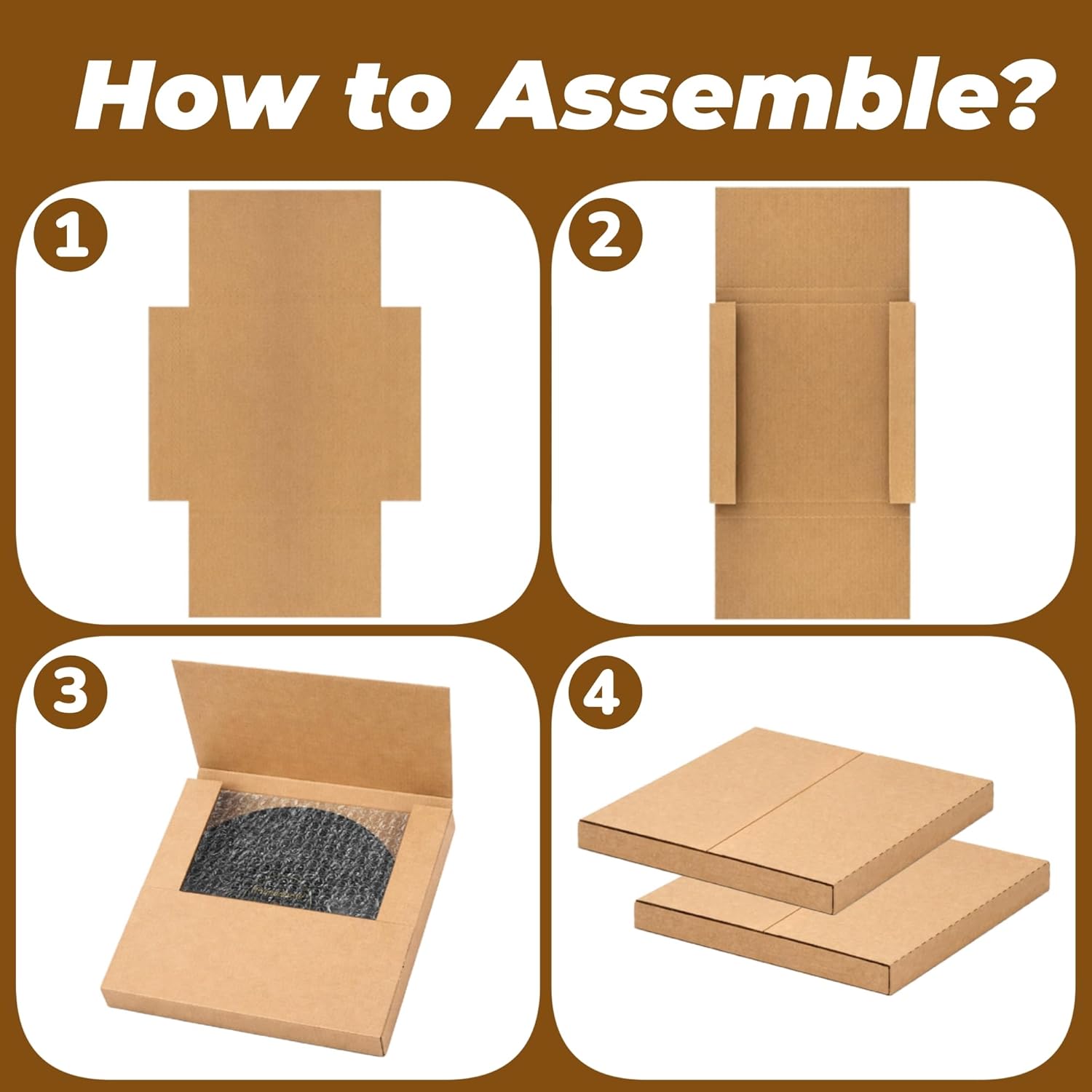 10 Pack Vinyl Record Mailers, LP Shipping Mailer Boxes, Vinyl Record Shipping Boxes, Heavy Duty Cardboard Mailer Box with Fragile Stickers for Mailing Packaging Moving Storage, 12.8 x 12.8 x 1"