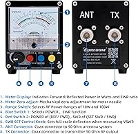 Vista 5 de Mcbazel Surecom SW-32UV 125-525MHz 100Watt SWR & Power Meter Negro medidor de potencia