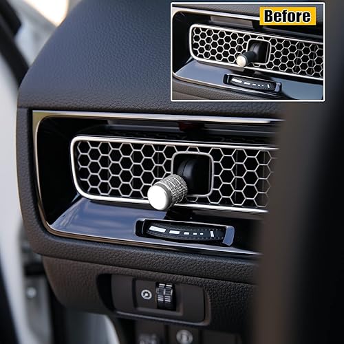 Miniatura 2 de CKE 4 piezas compatibles con Honda Civic CR-V 2026 2025 2024 2023 Accesorios para consola central de automóvil, tapas de perilla de ventilación de