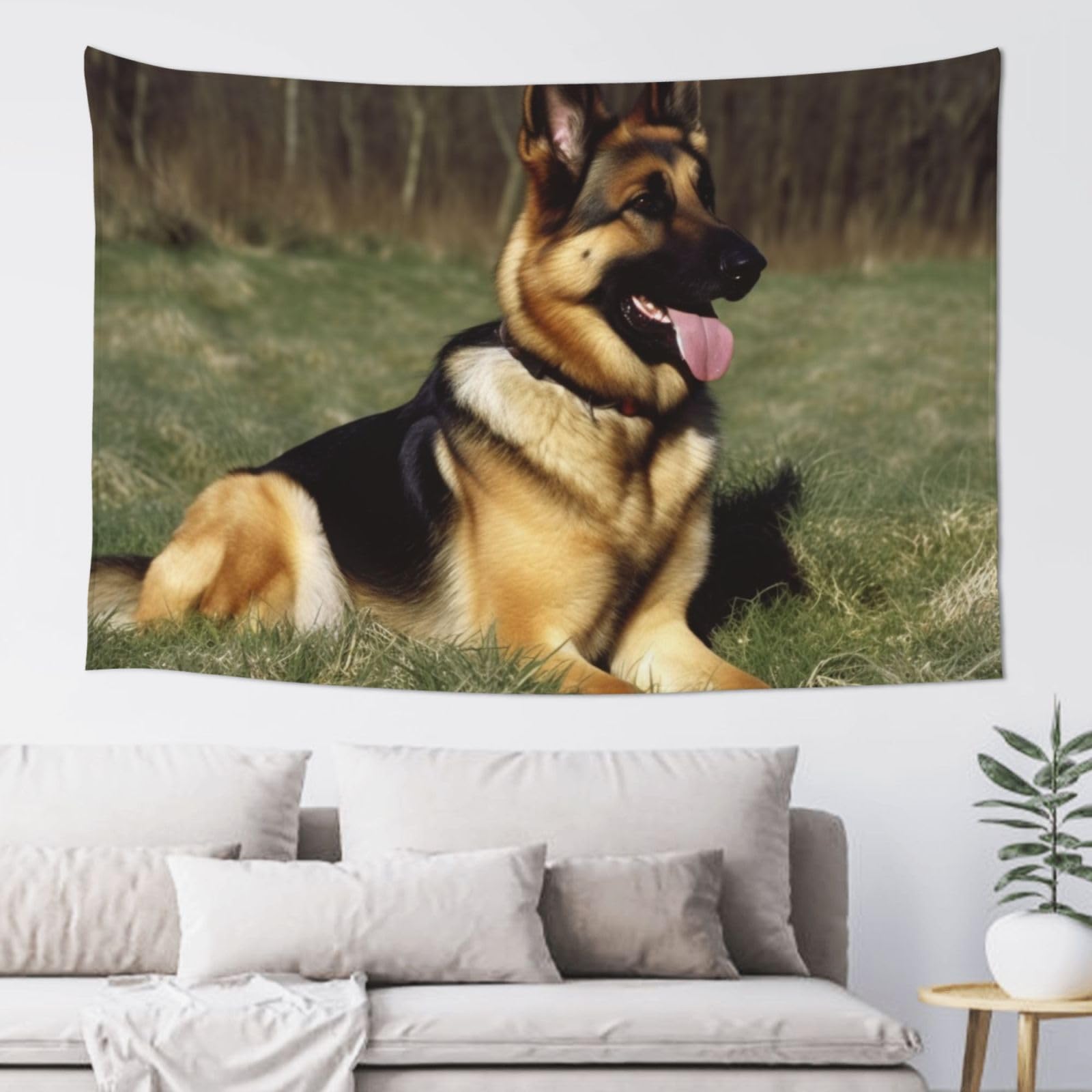 FodPand German Shepherd Dog Tapestry for Bedroom Aesthetic, Wall Hanging Tapestries Art Decor Backdrop Wall Tapestry for Dorm Living Room Funny Poster Party Banner Background 40" X 60"