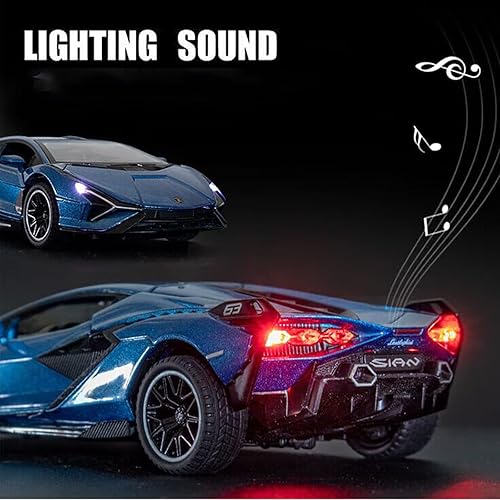 Miniatura 2 de Lambo - Auto de juguete Sian FKP3 modelo de auto fundido a presión con luces y sonido, auto de juguete para niños de 3, 4, 5, 6 años + años (azul)