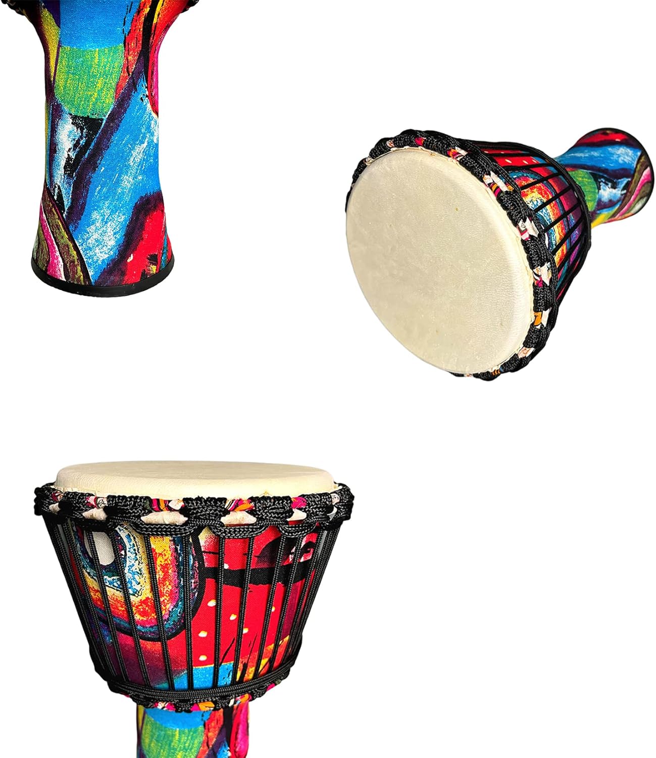 RUOSWTE 8.5 "Djembe Drum, Bongo Drum, Percussion Music, Sheepskin Drum Face, Professional Tuning, Hand Drum（Abstraction）