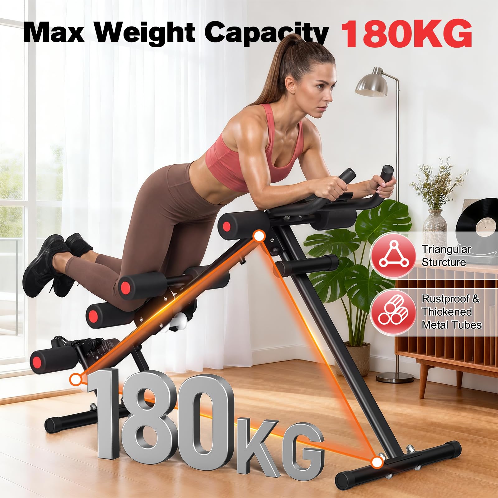 RELIFE REBUILD YOUR LIFE Bauchmuskel Trainer Bauch Trainingsgerät Bauchtrainer für Zuhause AB-Workout-Gerät Bauchtrainer Zusammenklappbarer