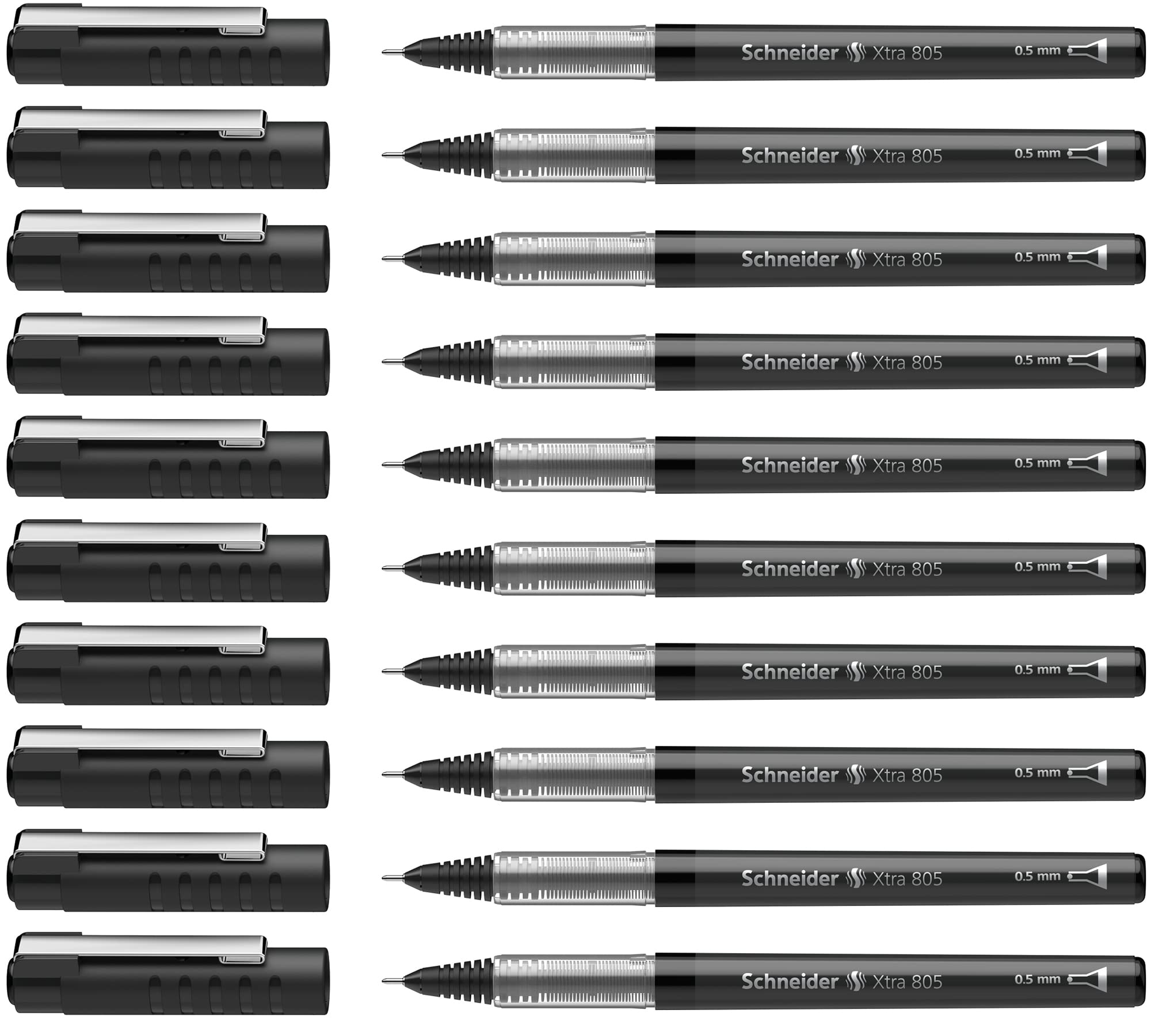 Schneider Xtra 805 0.5mm Rollerball Pen - Black (Pack of 10)