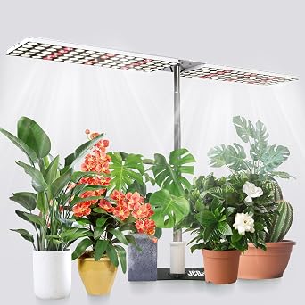 LED Grow Lights with Stand 2ft White Full Spectrum with IR Hanging Mounting Standing Plant Light Table Desk Grow Lamp for Seed Starting, Seedlings, Veg, Flower 100.00, Watts