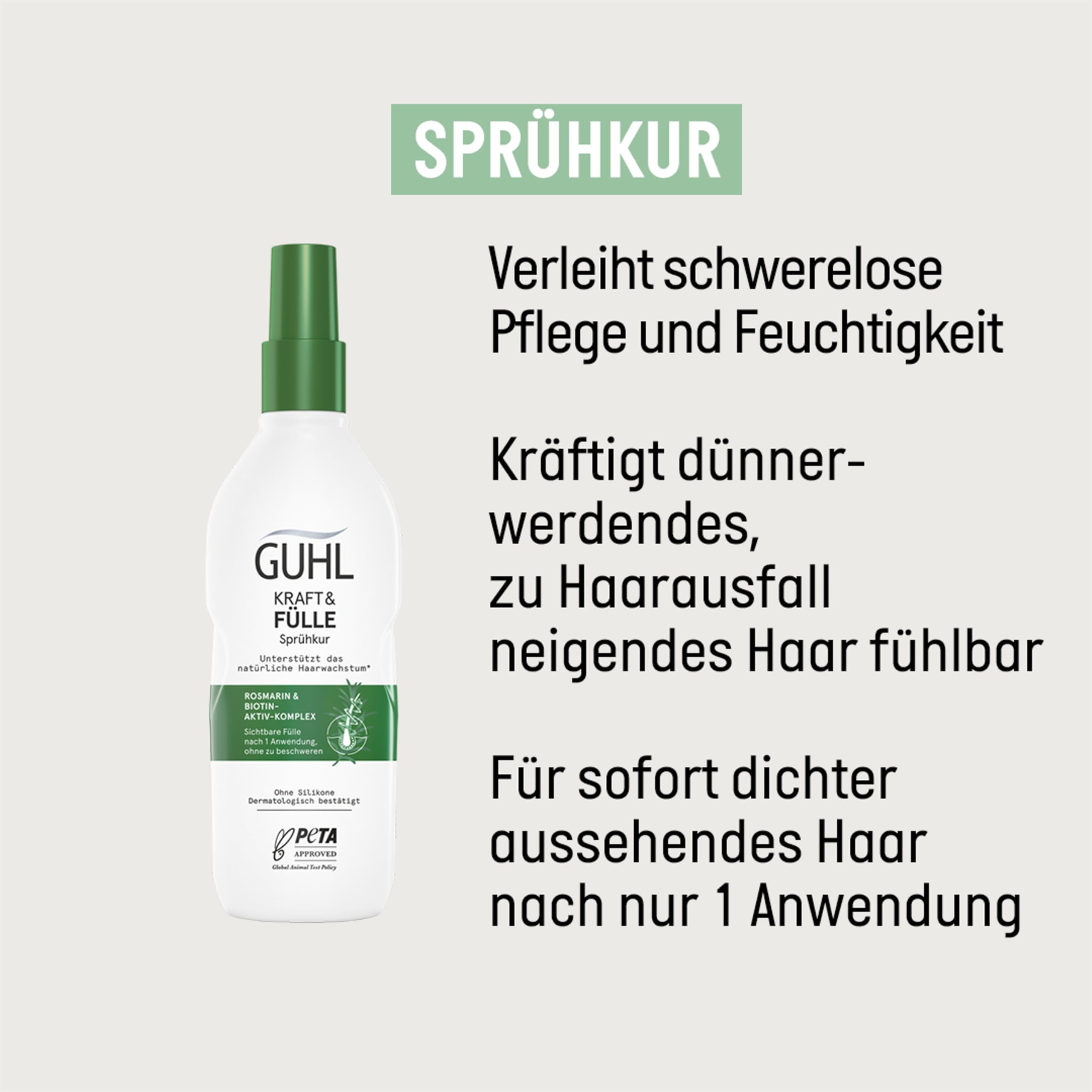 Guhl Kraft & Fülle zestaw korzyści – zawartość: szampon, 250 ml + tonik do skóry głowy, 125 ml + kuracja natryskowa, 150 ml – do przerzedzania i wypadania włosów