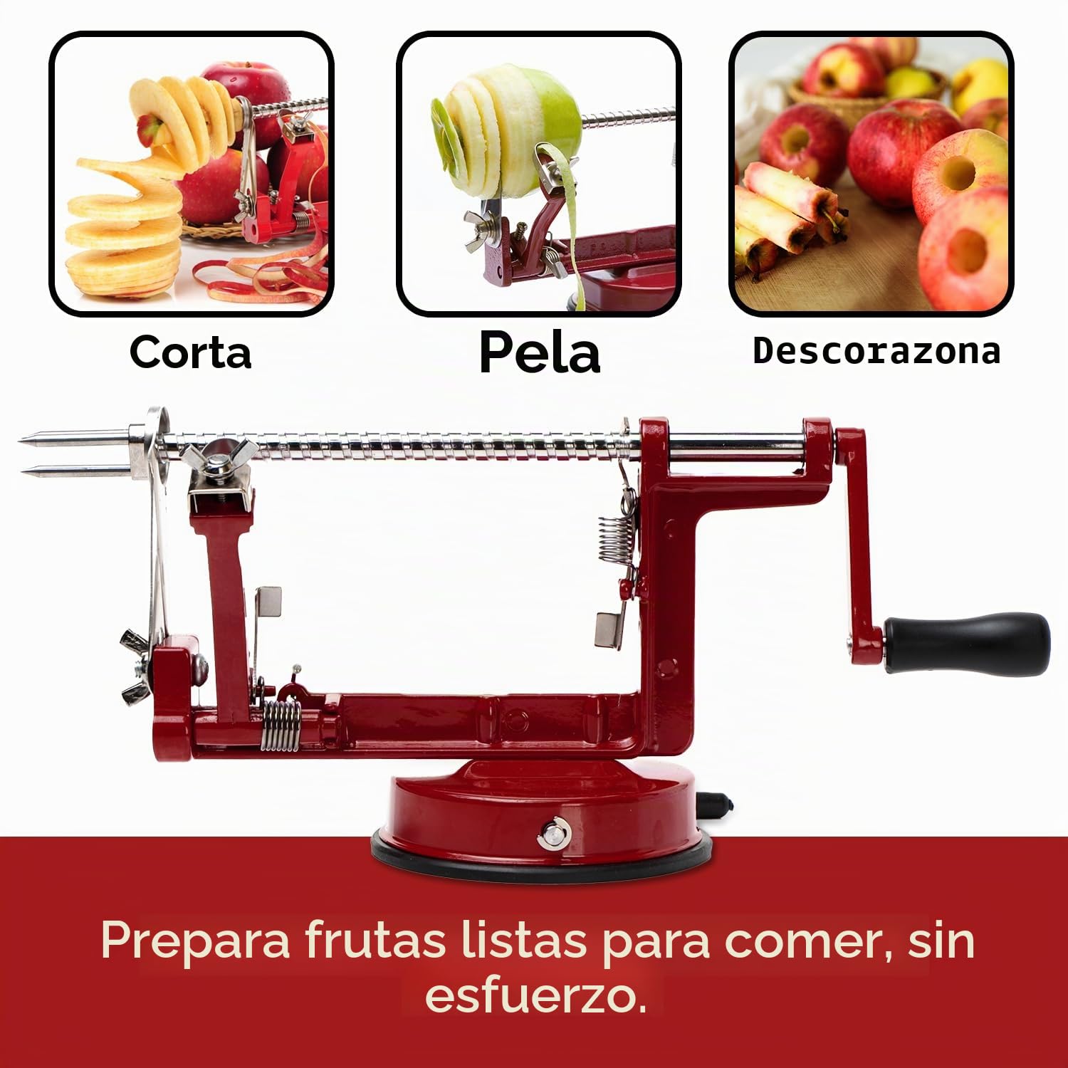 Baumalu 450009 pelador de manzanas metal rojo vino