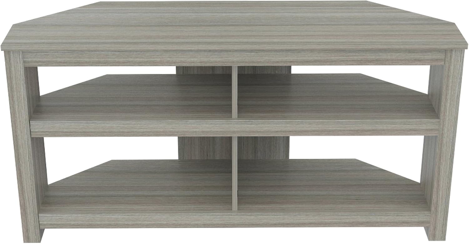 Inval Corner TV Stand, Smoke Oak