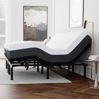 Vista 17 de Blissful Nights e3 Base de cama ajustable Split King con marco de base de cama, control remoto inalámbrico, inclinación de cabeza y pie con ambos