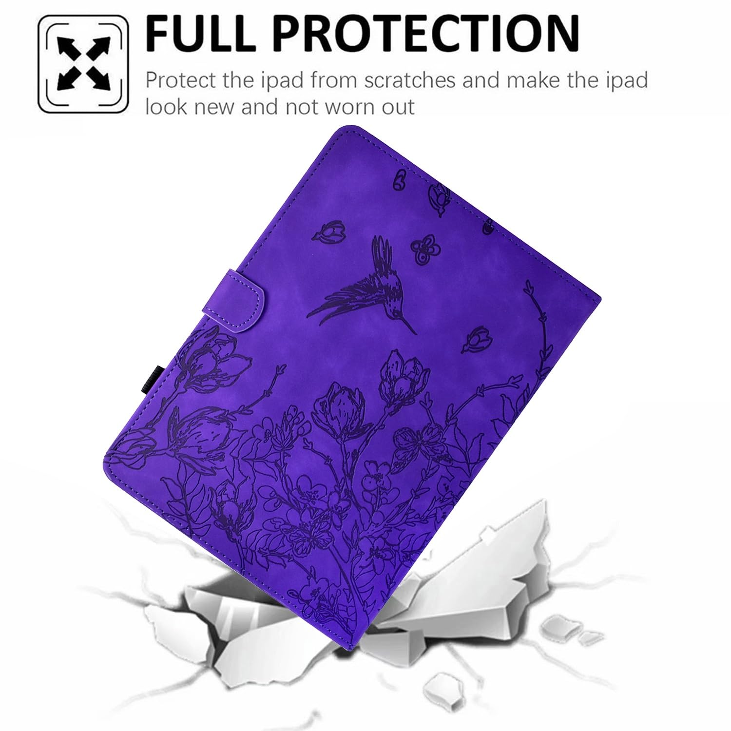 Kompatybilny z Kindle Fire 7 2019/2017/2015 (Fire 9./7./5. generacji) Etui funkcją automatycznego uśpienia, smukłe skórzane etui biznesowe Folio Pokrowiec ochronny Obudowa wieloma kątami widzenia(Mor)