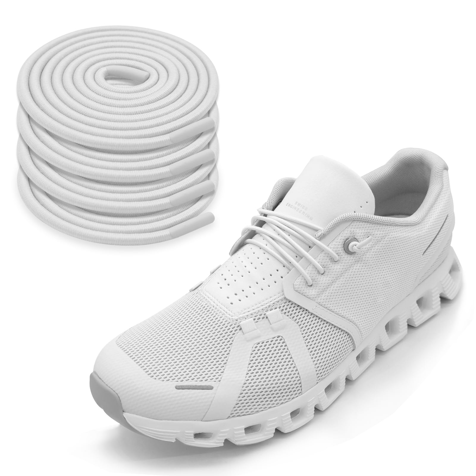 2 Pairs Elastic Shoe Laces for On Cloud 5, 6 Sneakers