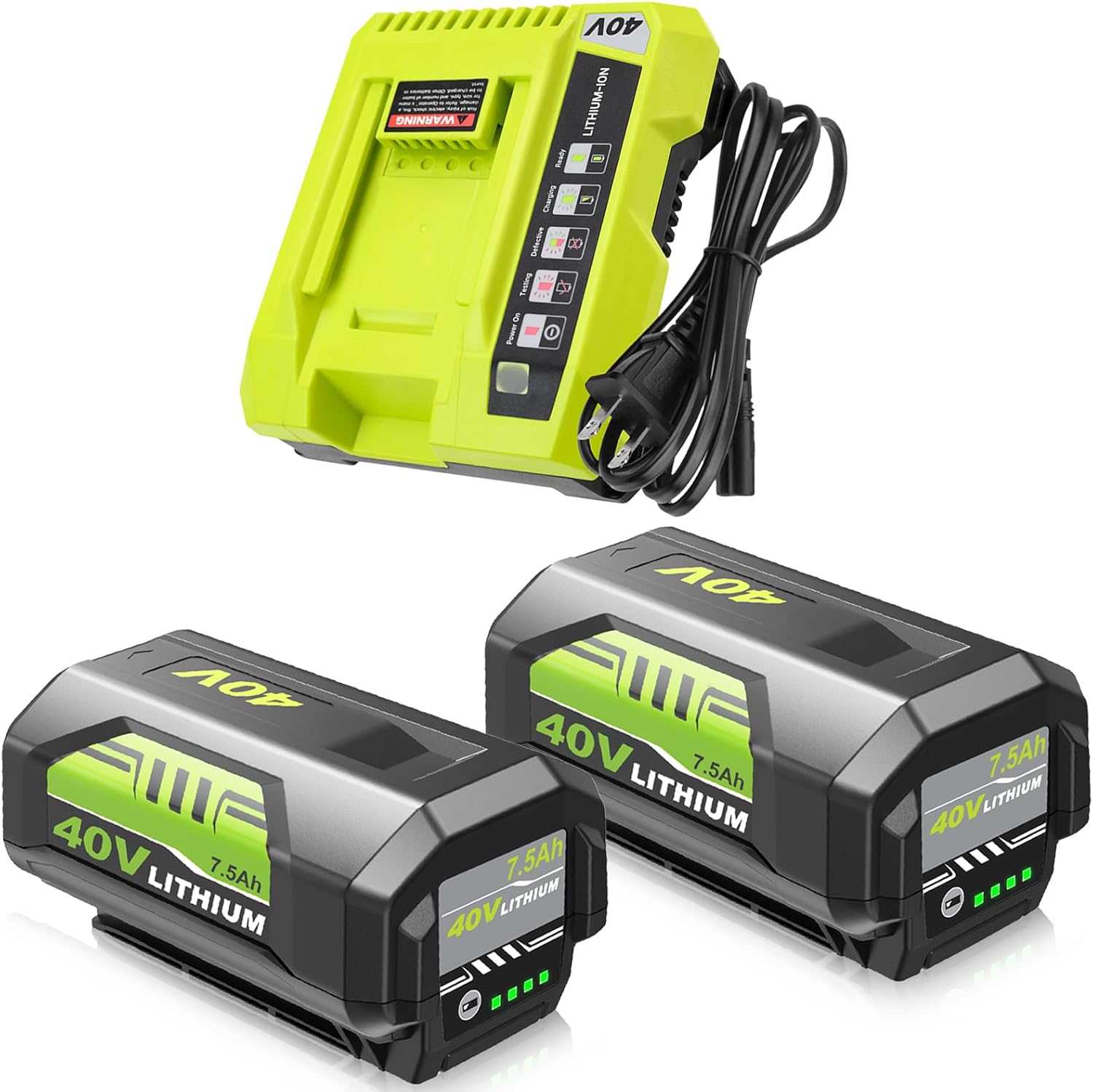 2Pack 7500mAh OP4026A Battery Replacement for Ryobi 40v Battery 7.5Ah Compatible with Ryobi 40 Volt Battery Lithium OP40601 OP4050A OP4040 OP4075A Compatible with Batteries 40V Power Tools (2Pack)