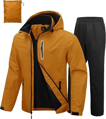 SWISSWELL Mens Waterproof Golf Rain Suit Rain Gear Jacket and Pants Lightweight for Golf Fishing Big and Tall S-5XL