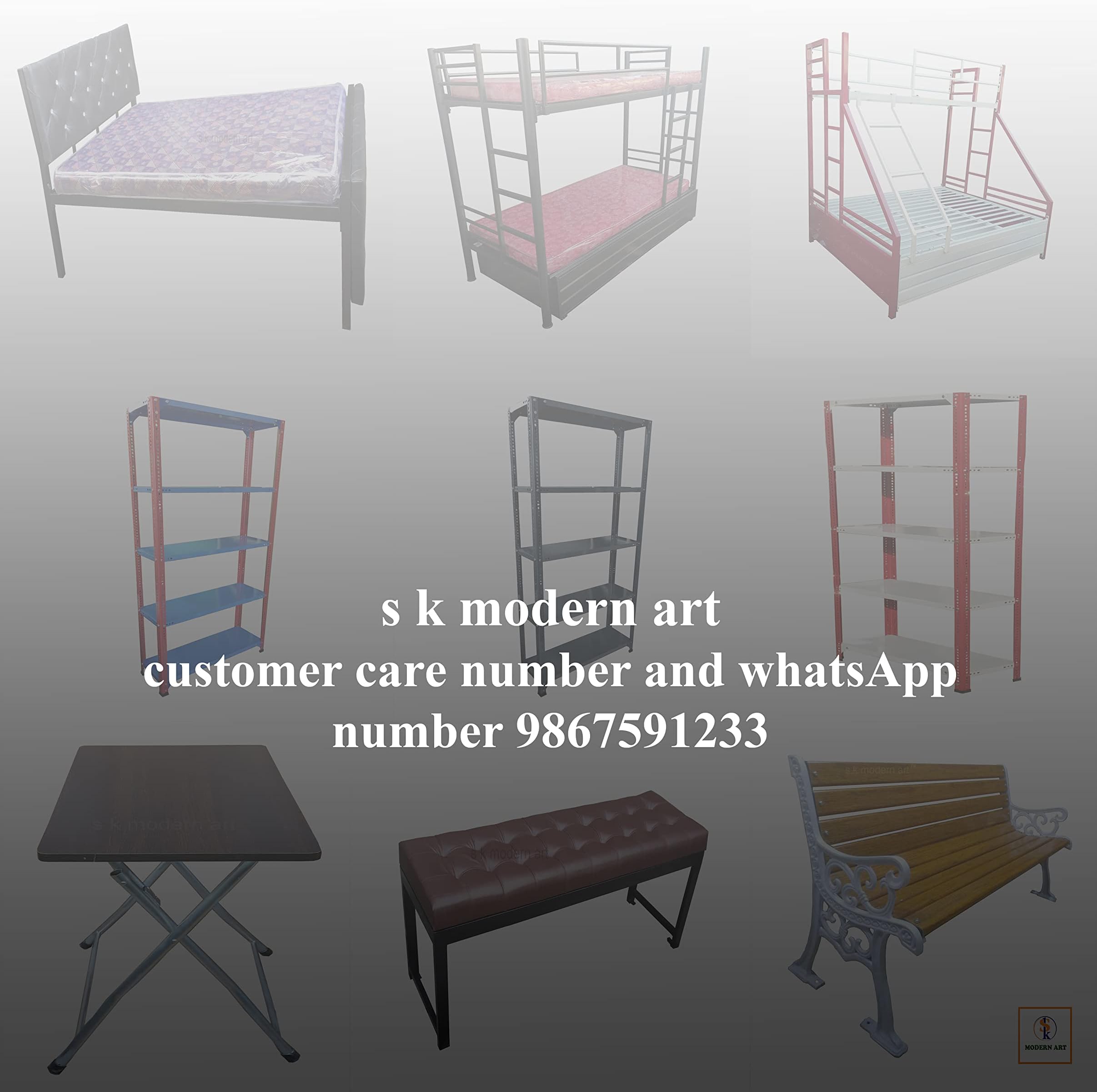 Metal Bunk Bed for Adults with Trundle Without Mattress (White Powder Coated, 2.5 x 6.5 feet)