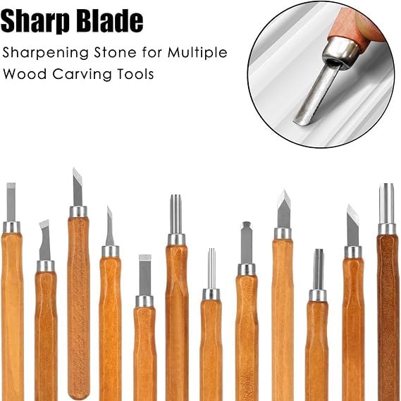DDF iohEF Wood Carving Sharpener, 1000 Grit Whetstone with More Grooves Sharpening Stone for Woodworking, Wood Carving Tools, Chisels and Gouges