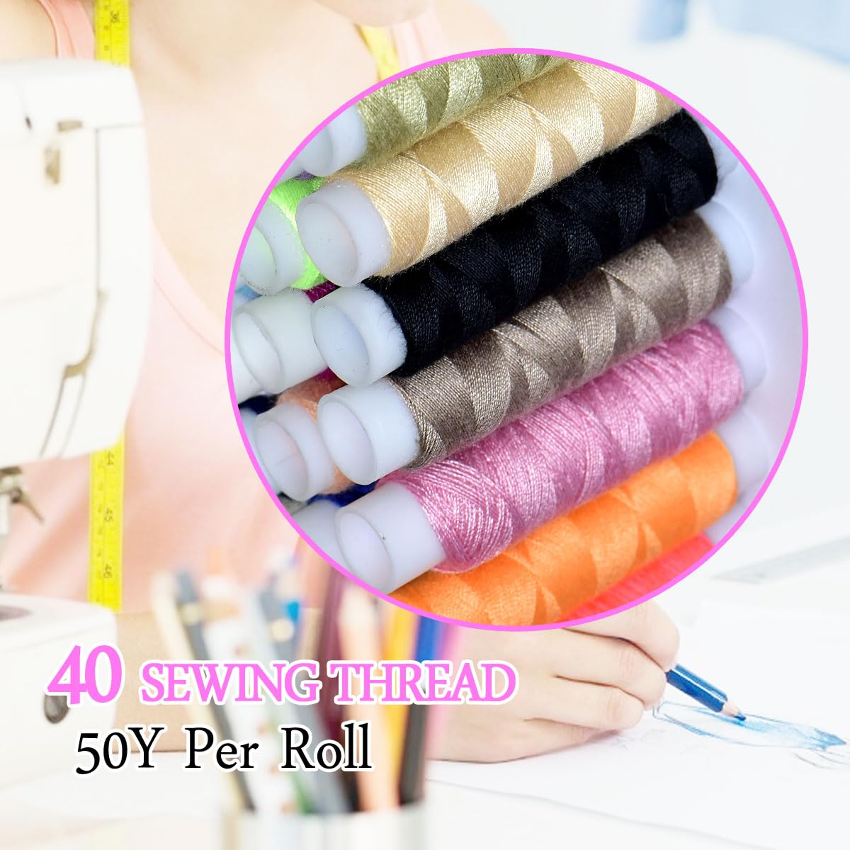 Sewing Kit - 40 Spools Thread, Needles & Tools -4 Sewing Kit - 40 Spools Thread, Needles & Tools -4