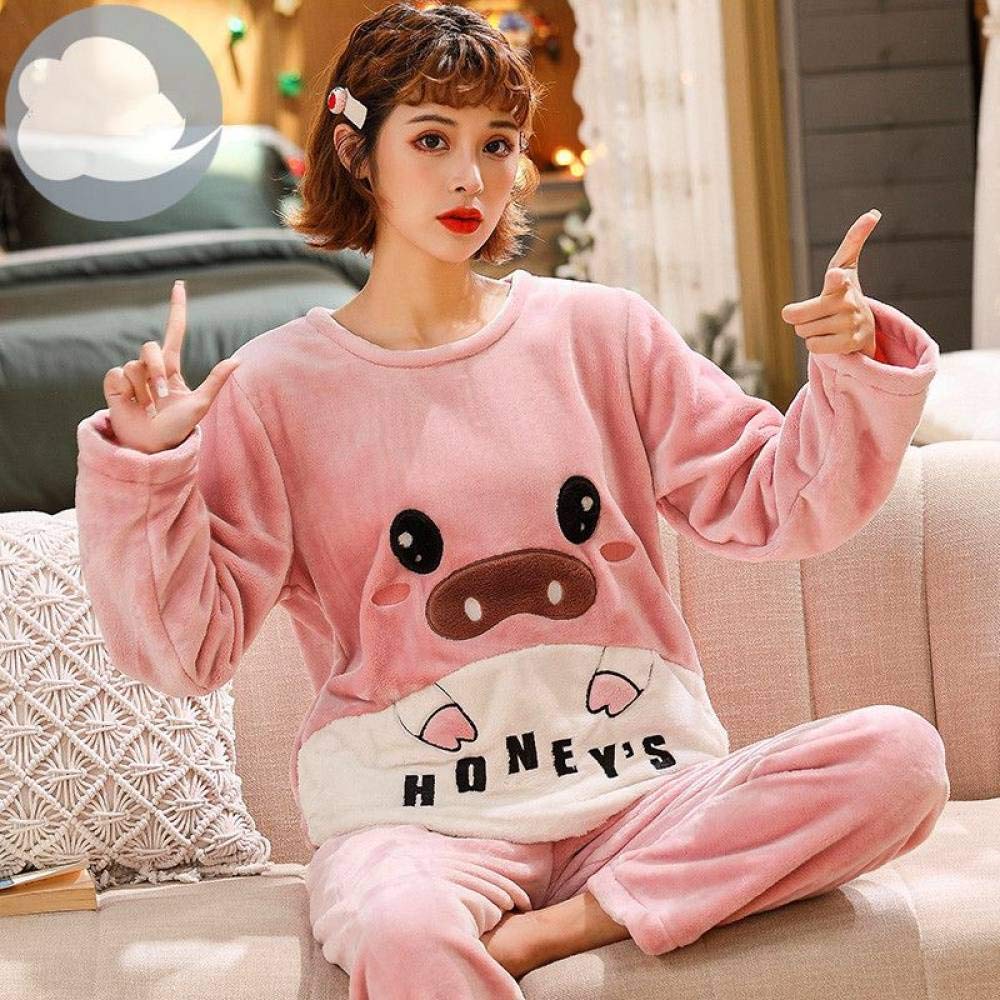 Pyjama Flanelle Pantalons Enfants - Pantalon Chaud Polaire Filles Hiver Avec Impression Amour