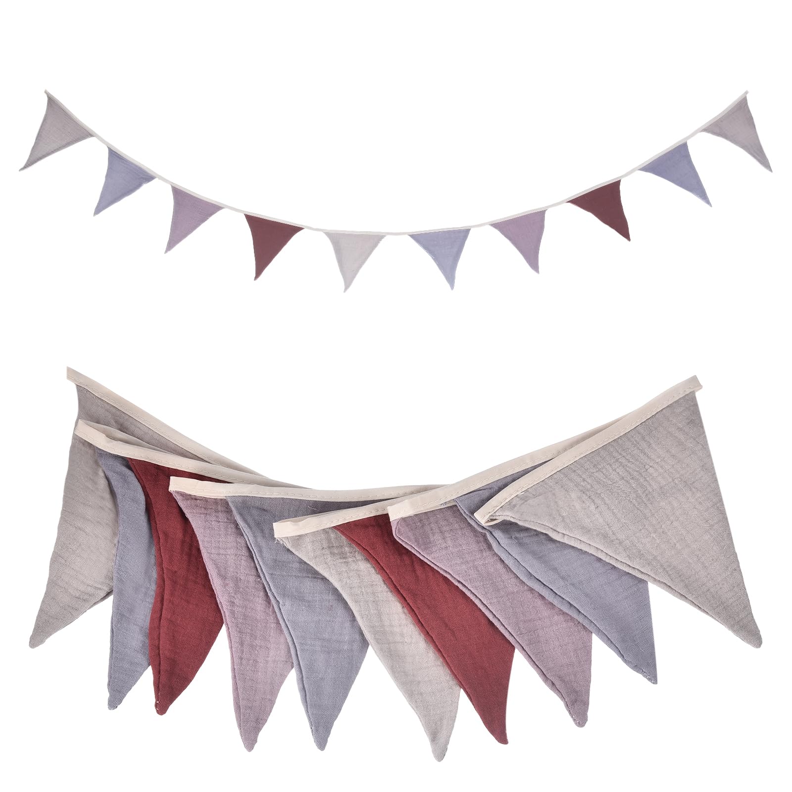 sourcing map Pennant Banner Flags, 236cm x 12cm Cotton Fabric Triangle Flags Wall Decor for Picnic Wedding Christmas Outdoor Birthday Party BBQ Decorations, Colorful