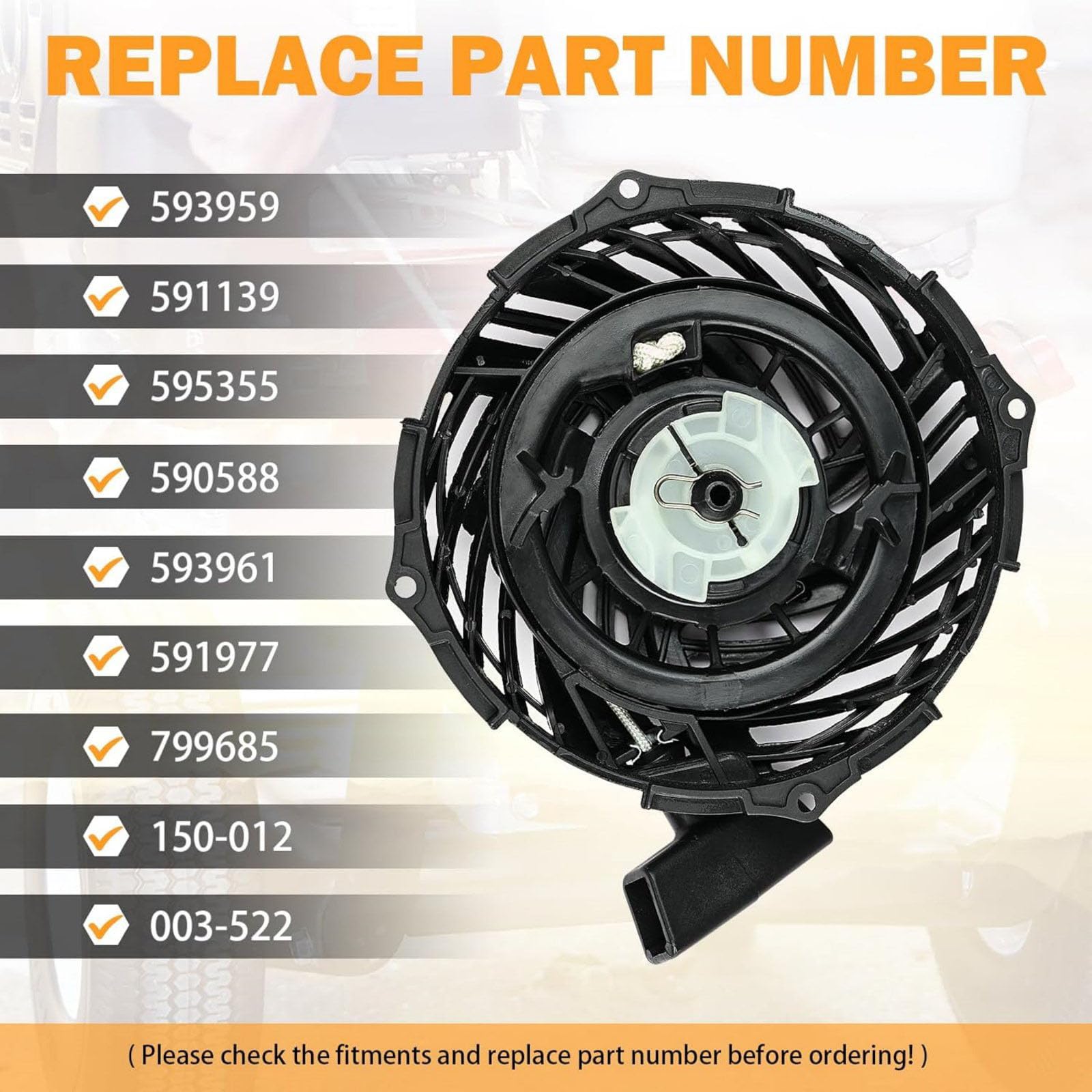 DAGIJIRD Rasenmäher Seilzugstarter 593959 Ersatz für Husqvarna LC 221A 140CC 150CC