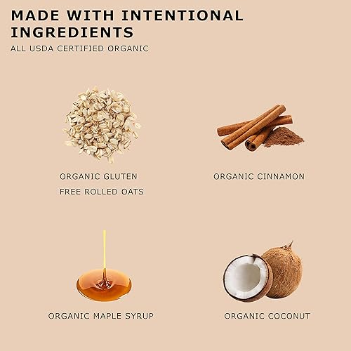Miniatura 2 de Brooklyn's Own Cereal orgánico de granola de arce y canela para el desayuno, aperitivos saludables sin gluten, paquete ecológico resellable de 12
