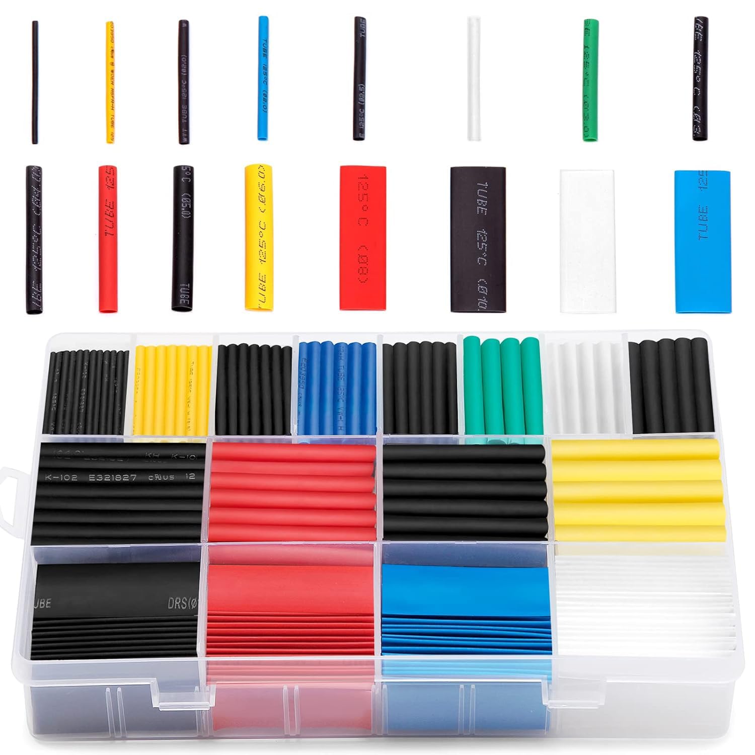 Ginsco 580 pcs 2 1 Heat Shrink Tube 6 Colors 11 Sizes Tubing Set Combo Assorted Sleeving Wrap Cable Wire Kit for DIY
