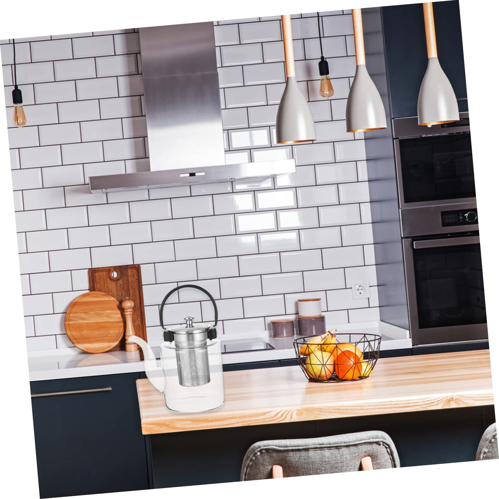 MAGICLULU Transparente Teekanne aus Glas mit Sieb Hitzebeständiger Wasserkocher Glaskessel für Teezubehör Ergonomischer Griff Geeignet für Esszimmer und Wohnzimmer