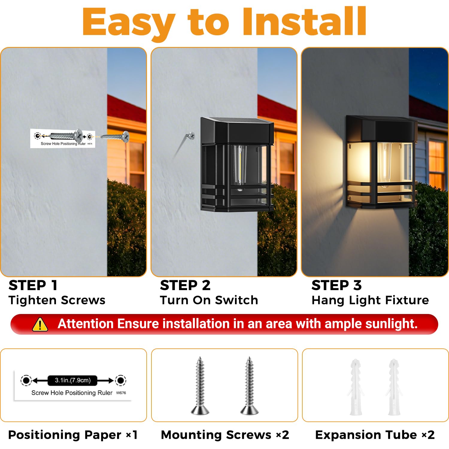 btfarm 8 Stück Solar Wandleuchte Aussen, 3 Farben Heller Solarlampen für Außen Wand LED IP65 Wasserdicht Wandlampe, Zaunleuchten Outdoor Kabellose für Garten Hauswand Terrasse Zaun Balkon, Warmweiß