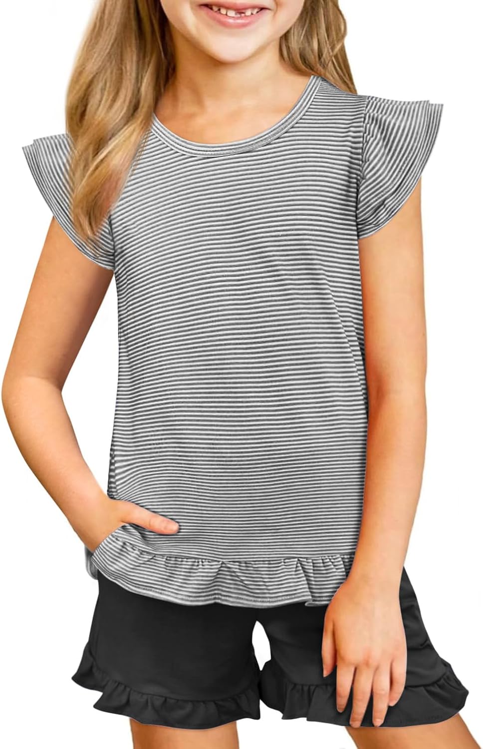 Yousify Girls 2 Piece Short Sets Kids Summer Outfit...