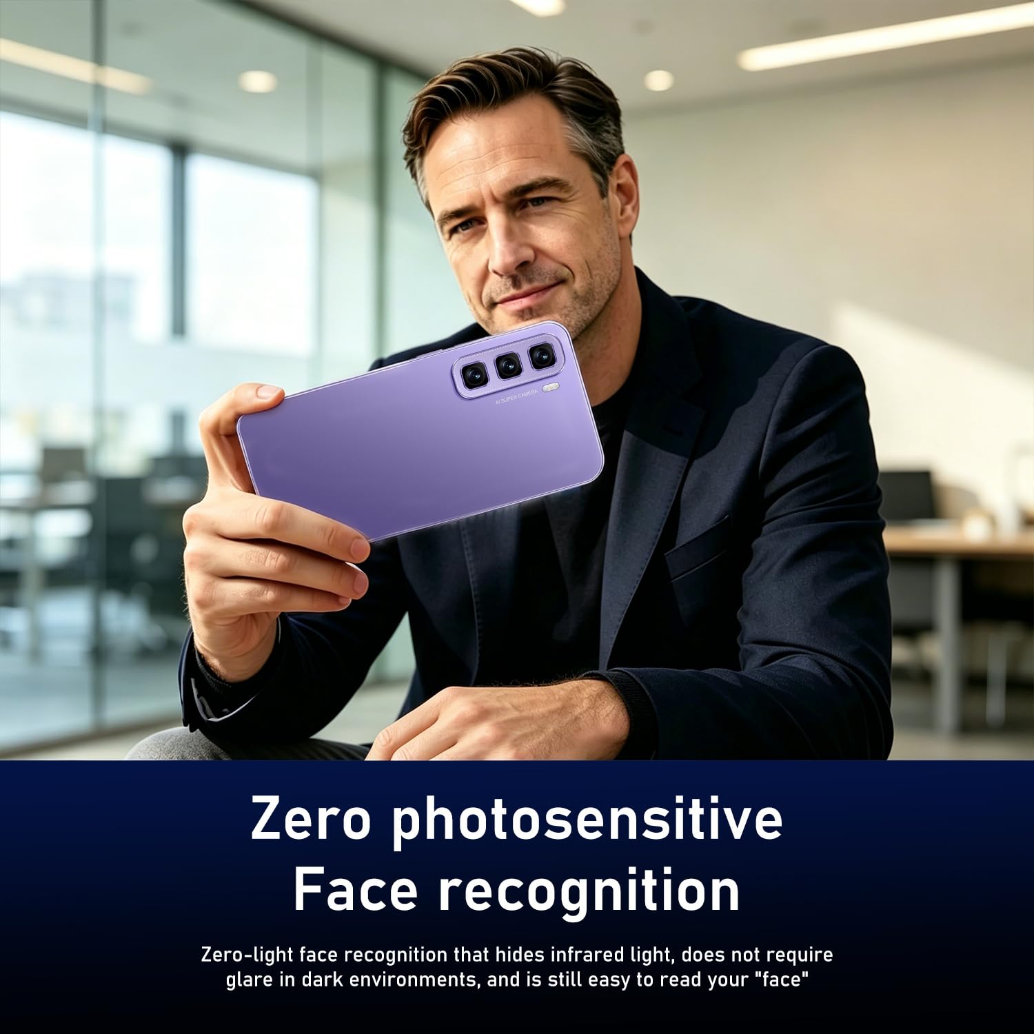 J24Ultra Telefoni Cellulari, 5.0'' Dual SIM Doppia Fotocamera, 16GB ROM Espansione 128GB, Android 9.0, Face ID/WiFi/GPS 3G Cellulare (Blu)