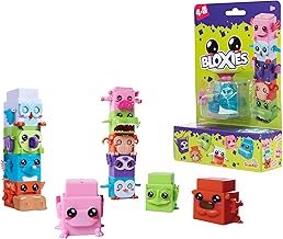 Simba 105952627 - Bloxies Figure (4 Pieces) - Animal Building Blocks for Stacking and Collecting with Motion Effect, Toy for Children from 3 Years, Random Selection in Surprise Packaging