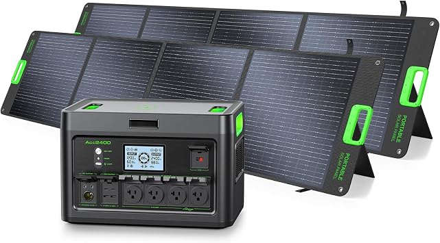 2400W Portable Power Station with 2x200W Solar Panel Ship Separately | LiFePO4 1843.2Wh Home Battery Backup,Solar Generator,Total 12 Outlets2400W AC Outlets, Type-C PD100W,RV Trip,Camping