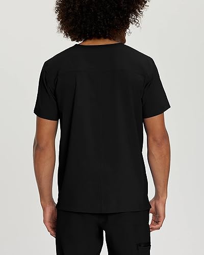 Miniatura 3 de Urbane Performance 9154 - Camiseta médica para hombre, con 1 bolsillo, ajuste a medida, súper elástica, color negro, Negro -