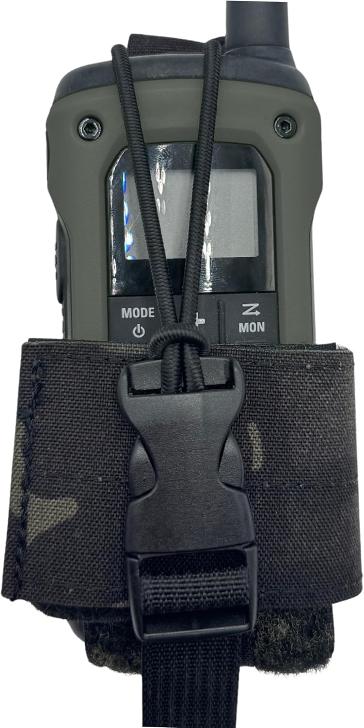 Laser Laminate Radio Pouch – MOLLE Compatible Tactical Radio Holder with Shock Cord & Hook-and-Loop Closure, Cordura Nylon