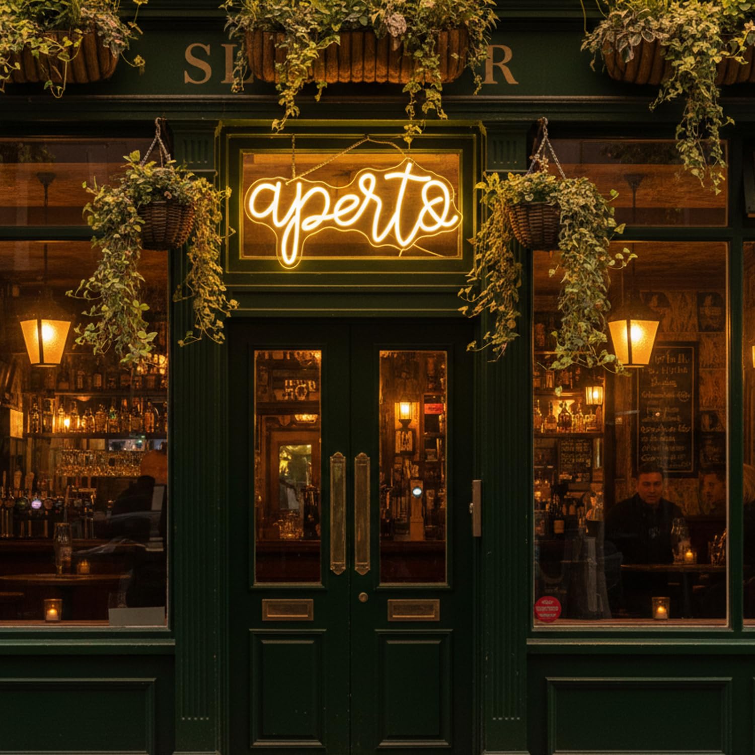 Insegna Luminosa Aperto,Insegna al neon Open per porta finestra, USB Insegna a LED aperta dimmerabile per negozi, luce al neon per bar, ristorante, supermercato, bar, hotel, Salone