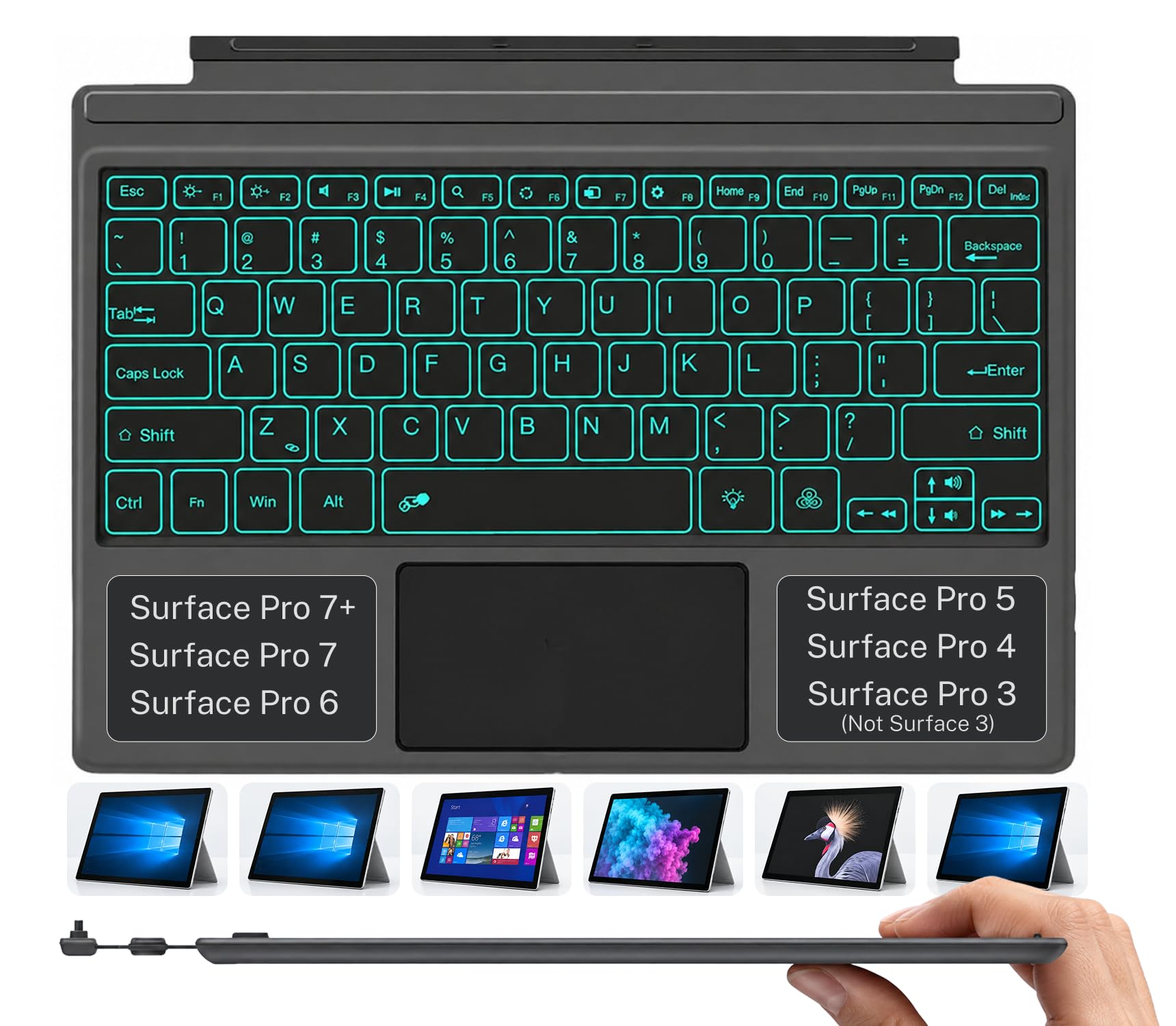 Bluetooth Keyboard Type Cover for Surface Pro 7/7+/6/5/4/3