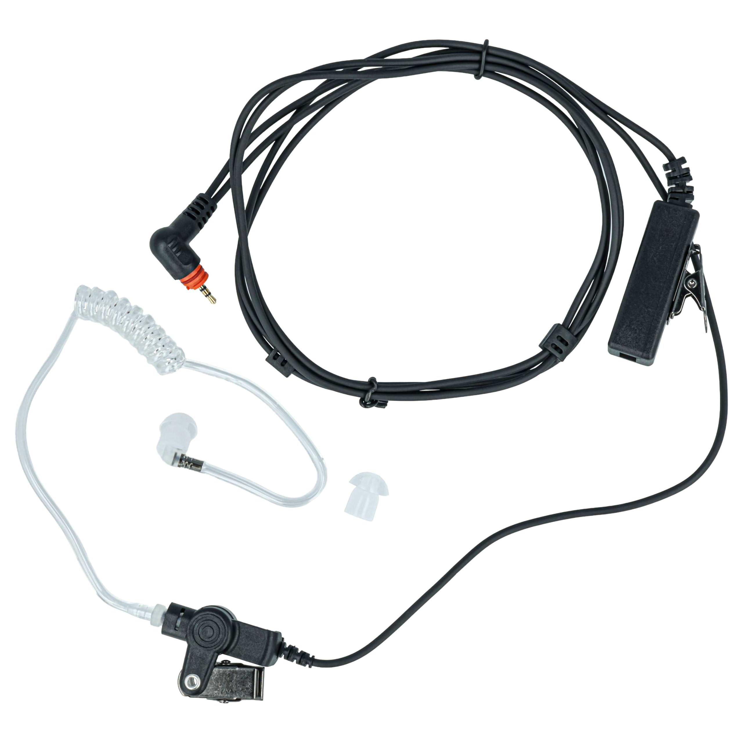 vhbw Zestaw słuchawkowy kompatybilny z Motorola SL7550, SL1K, SL4010, SL1600, SL4000, SL7500, SL1M krótkofalówka - przezroczysty, czarny