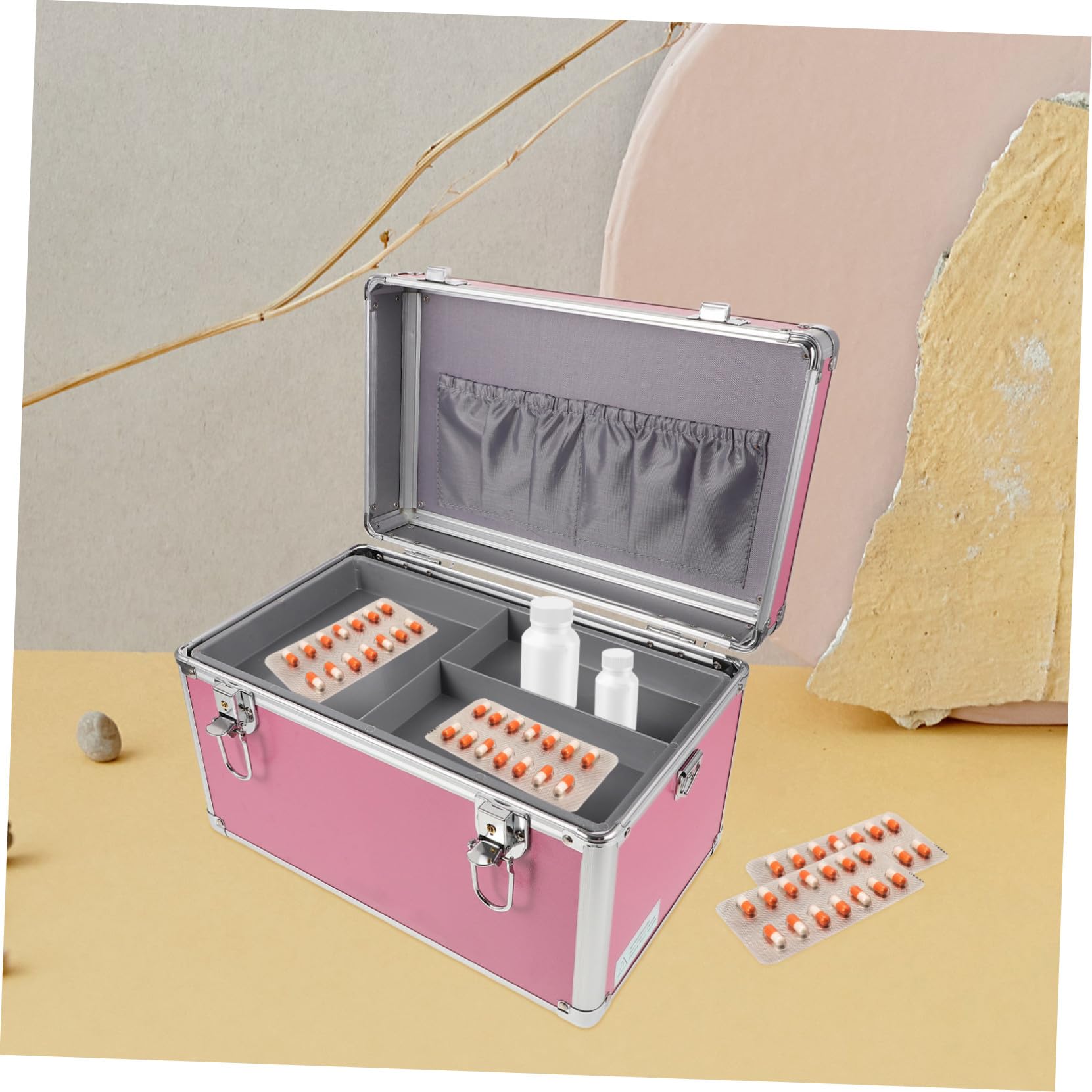 Scatola Porta Medicinali Portatile Organizer Pronto Soccorso Leggero Con Maniglia Capacità Per Casa e Ufficio Pratica e Multi-funzionale Per Viaggi e Emergenze